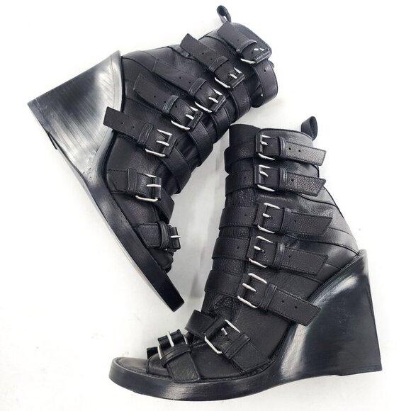 ANN DEMEULEMEESTER NWOB Gladiator Leather Wedge Sandal - Picture 9 of 11